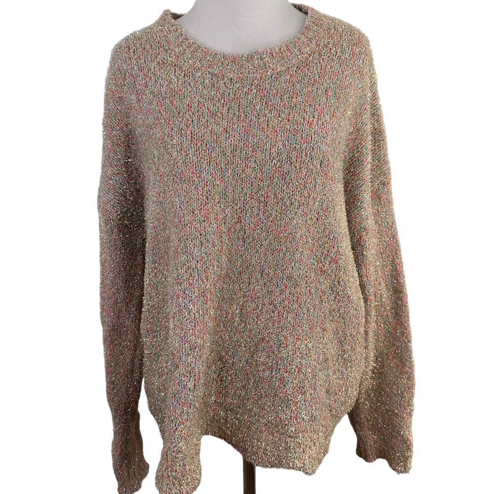 Lilly Pulitzer Gliana Multicolor Sparkle Knit Sweater Size Large